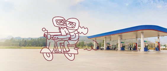Trae a tus amigos a Regal Dibujo de dos personas en moto